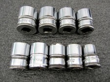 Vintage Snap-on 38 Drive 9pc Metric 12pt Short Socket Set Underline Usa