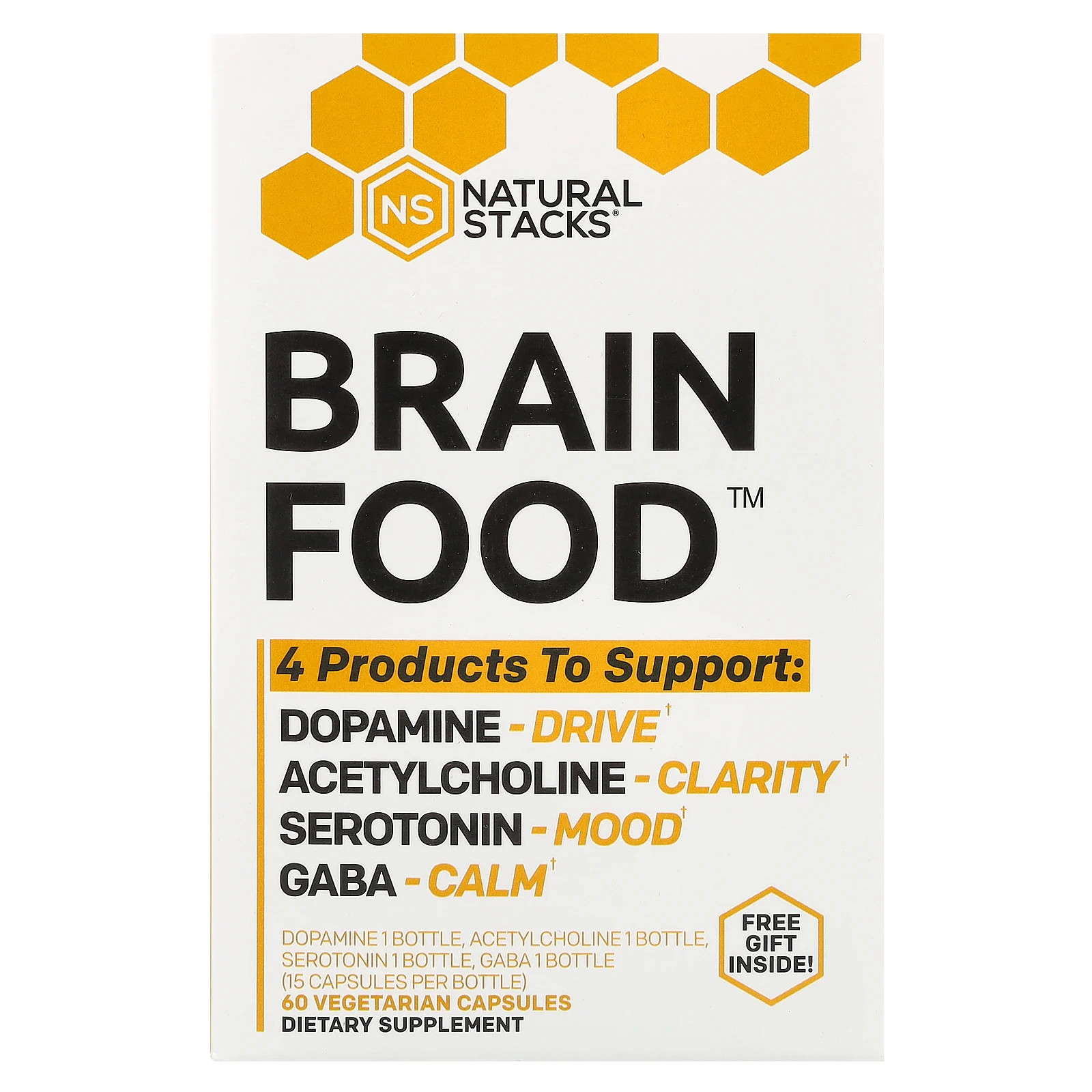 Корм для мозга 4 флакона по 15 Вегетарианских капсул в каждом флаконе 8290₽