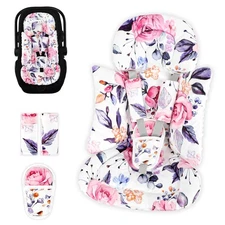 Pea Pod Infant Car Seat Insert with 3 Strap Covers, 3 in 1 Reversible Floral ...