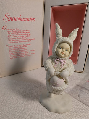Dept.56 Snow bunnies '' A Tisket,A Tasket'' Easter W/ Box Read
