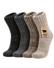 Women's Merino Wool Thermal Socks Medium Black Deep Grey Brown Light Khaki