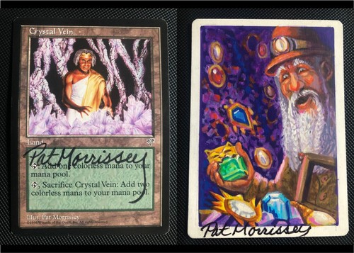 MTG Mirage Crystal Vein ARTIST PROOF w/original art on back signed AP