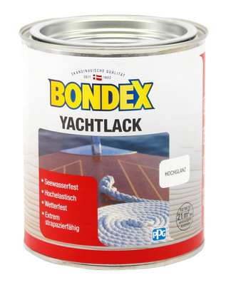 Bondex Yachtlack Klarlack 0,75L BEULE Yacht Lack Bootslack Schiffslack Holzlack