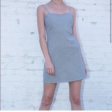 EUC Brandy Melville One Size Adjustable Straps Striped Sleeveless Dress