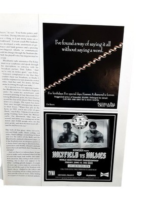 1992 Holyfield vs Holmes Print Ad Boxing Pay Per View Budweiser