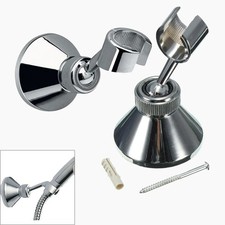 Chromed Support Sprayer Base Wall-Mount Bracket Bathroom Shower Head Holder