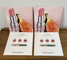2 YSL Yves Saint Laurent Loveshine High-Shine Caring Lipstick NUDES Sample Brush
