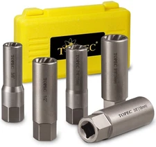 5-Piece Spiral Bolt Extractor Set Easy Out Remover for Broken Bolts Studs Pipes