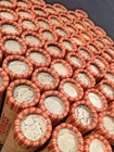 Old US Silver Dime On One End ~ Wheat Penny Lincoln Cent Roll ~ Estate Coins