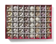 Martha Stewart Mercury Glass Ornament SET 48 Pc 2.5” Christmas Pink Gold Silver