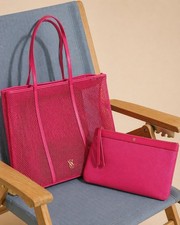 NWT Victoria's Secret Pink Mesh Tote Shoulder Bag with Pouch Accent Beach SEALED