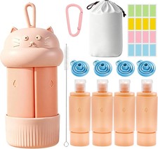 4 in 1 Portable Travel Dispenser Bottle, Travel Toiletry Containers Beige 