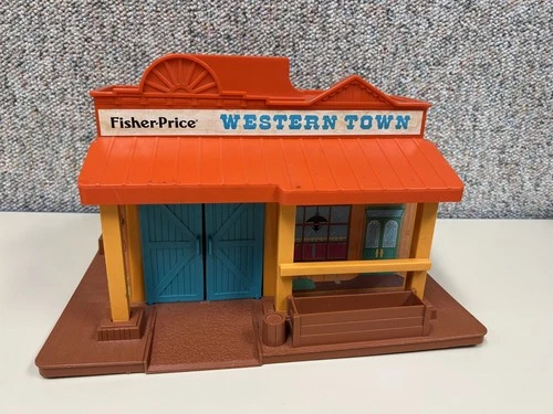 Vintage 1982 Classic Toy Fisher-Price LITTLE PEOPLE WESTERN TOWN- #934-no people