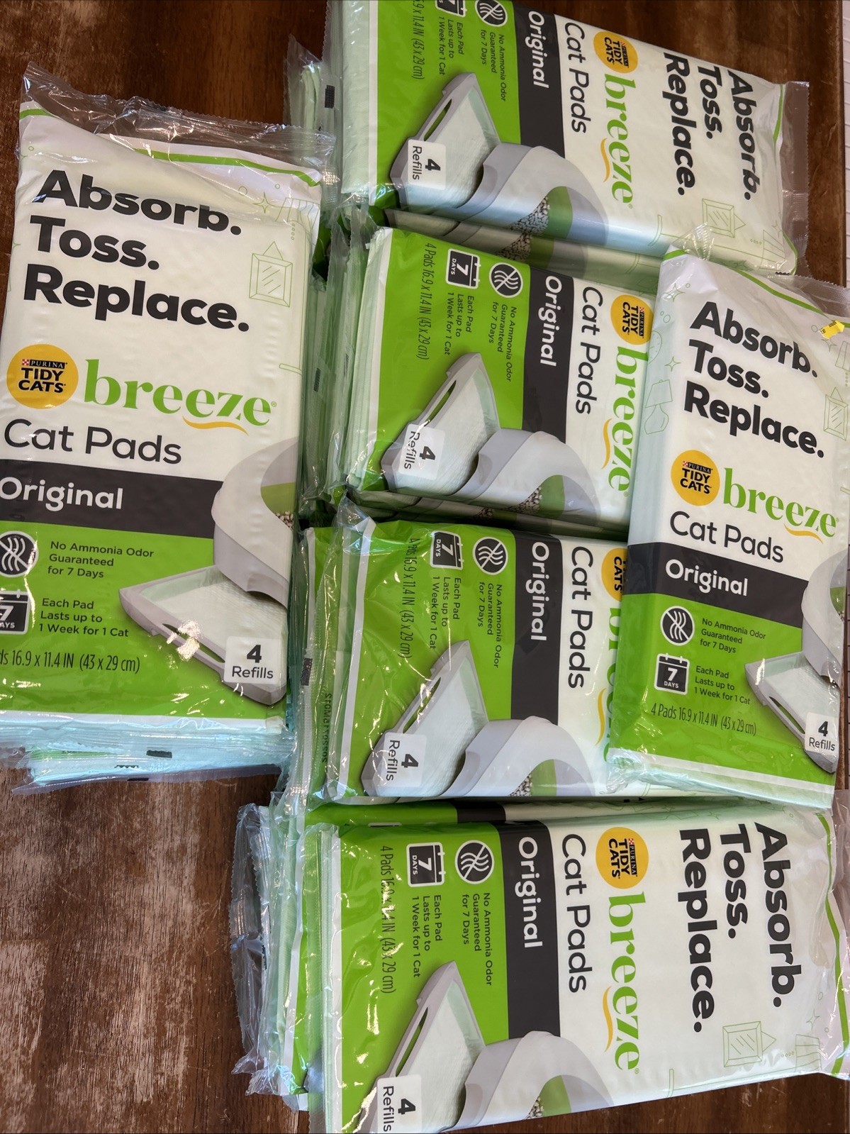 104 Total Tidy Cats Breeze Cat Pads Original Litter System Refills 16.9x11.4