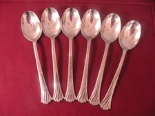 6 ONEIDA Distinction SPRING GLEN Deluxe Stainless Oval Soup Spoons 6 7/8"