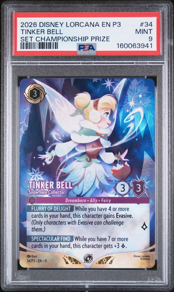 Tinker Bell-Snowflake Collector 34 Disney Lorcana Promo Cards for