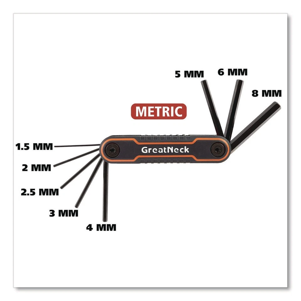 Great Neck 74205 2-PC Metric/SAE Hex Key Fold-Up Tool Set New - Image 2 of 4