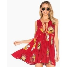 🍒 Free People "Lovely Day" Floral Mini | Red Combo -- Small/Petite
