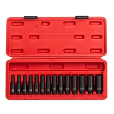 Sunex 1831 14-Piece 1/4" Drive Deep Metric Magnetic Impact Socket Set