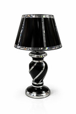 Black Mosaic Diamond Table With Lamp Shade Ornament Home Gift Diamante