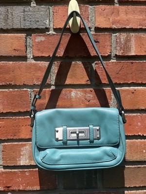 Talbots Teal Leather Shoulder Bag - Women's Handbag