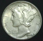 1944-P 10C Mercury Dime AU 90% Silver 23ocs0609-1