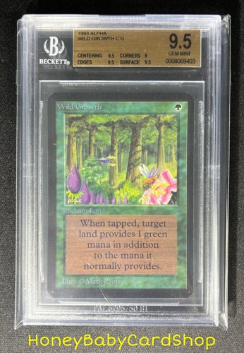 MTG Limited Edition Alpha 1993 Wild Growth BGS 9.5 GEM MINT Old School 93/94 - Picture 6 of 6