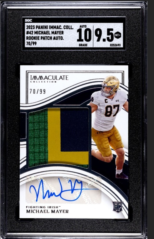 Michael Mayer Panini Immaculate Collection Collegiate Rookie Patch Autographs #42 Base