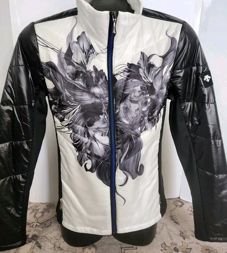 Woman Descente Lynca Zip Up Primaloft Jacket/coat*Size 8*Black/white Floral - Picture 8 of 8