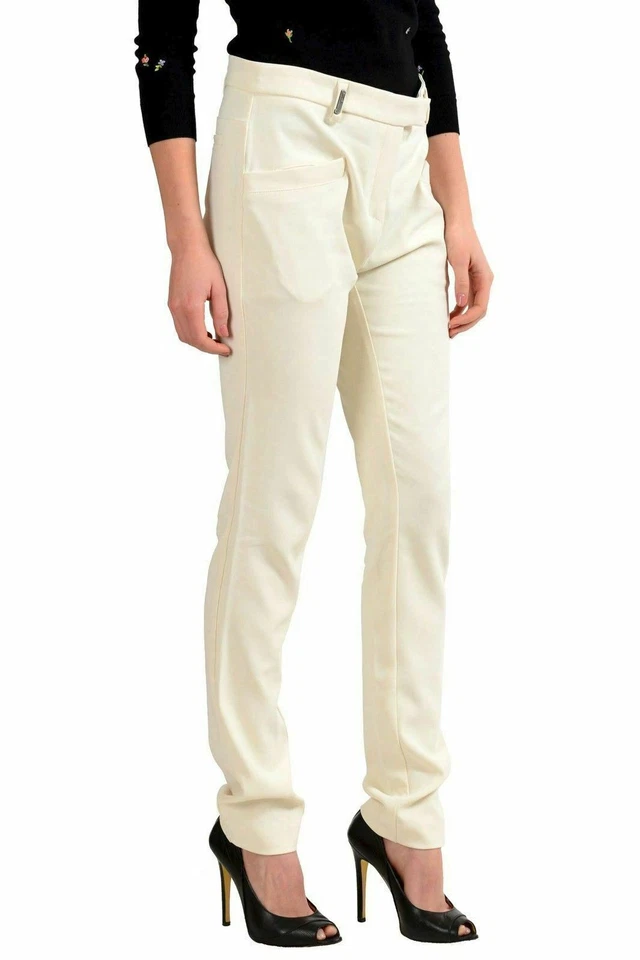 Pantalones informales para mujer Just Cavalli blanco roto US 4 IT 40 Foto 2 de 4