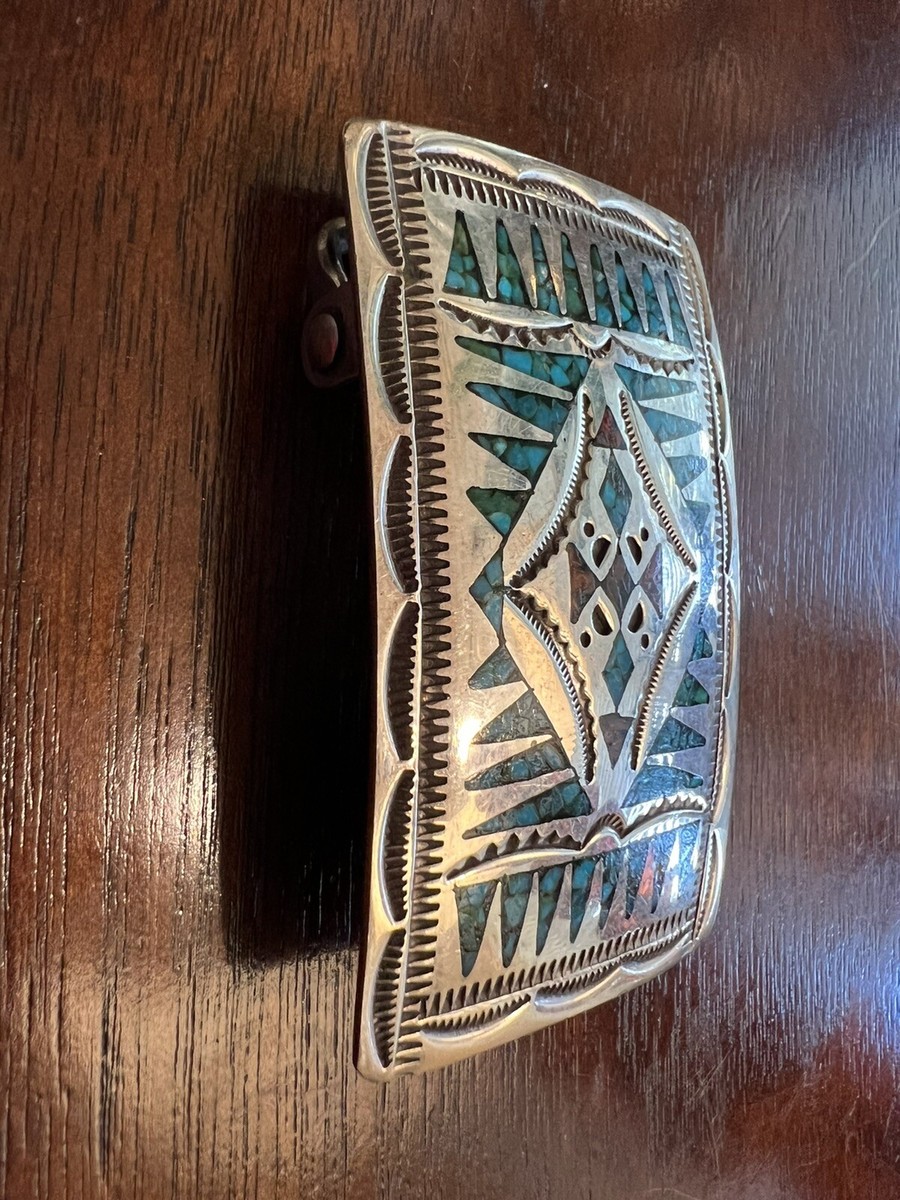 Vintage WCB Wilson Carol Begay Sterling Silver Belt Buckle 