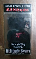 WWF 1999 Attitude Bears STONE COLD in Case, Tagged 0001208, Plush Toy Bear