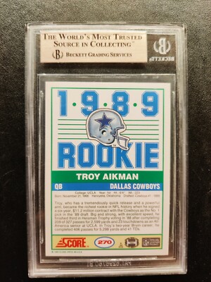 1989 Score #270 Troy Aikman Rookie RC BGS 10 Pristine | eBay