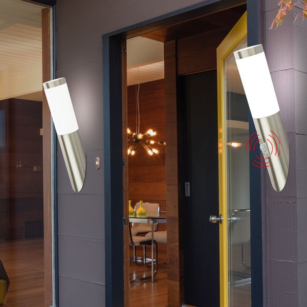 Wandleuchte AußEnlampe HaustüRlampe Bewegungsmelder Edelstahl Gartenlampe 2X-image