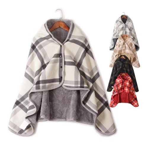 Shawls Lattice Wrap Cape Nap Cloak Blanket Gift Soft Warm Shawl Flannel Blanket - Picture 1 of 32