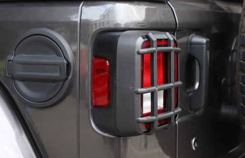 2X Black Rear Taillight Lamp Cover Guard Trim protector For Jeep Wrangler JL 18+ - Picture 5 of 10