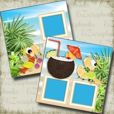 Party Parrots - 2 Premade Scrapbook Pages - EZ Layout 4070