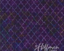 Hoffman Batiks Fabric - Bali Batik - Q2117-N45 New Grape Quatrefoil