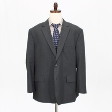 Oak Hill 52R Gray Sport Coat Blazer Jacket Solid 2B Polyester