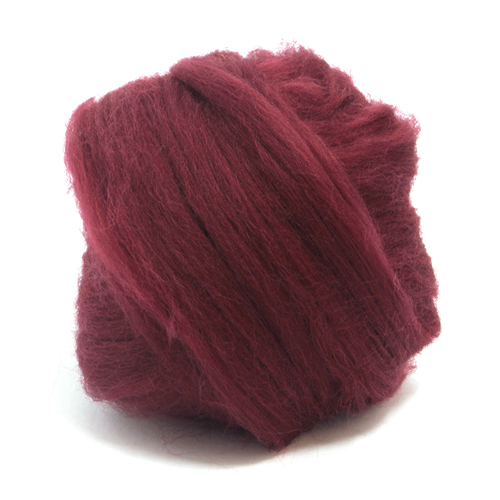 50g Dyed Merino Wool Top Claret Red Dreads Needle Spinning Felting Roving