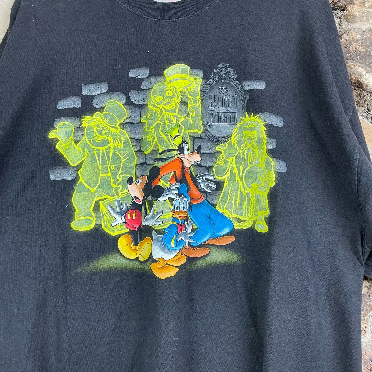 Vintage 90s Disneyland The Haunted Mansion T Shirt Size 2XL Hitchhiking Ghosts