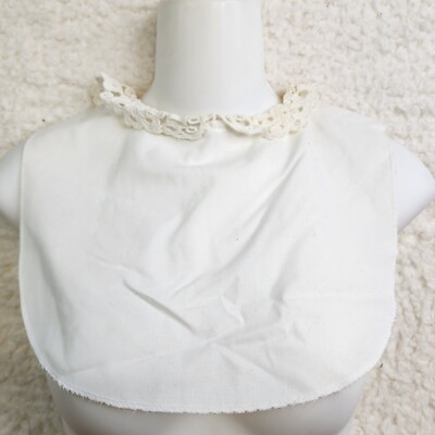 Vtg White Lace Crochet Bib Collar Victorian Doll Poet Cottage Academia Romantic