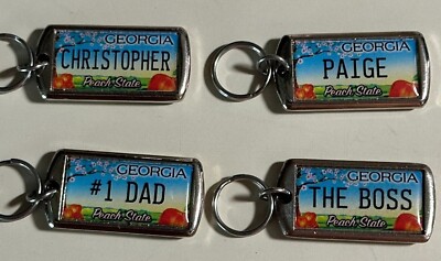 Georgia Peach State PERSONALIZED NAME License Plate Keychain USA Souvenir CHOOSE