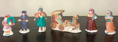 Six (6) Lemax Retired Figurines Porcelain, Dickensvale Christmas Village #107