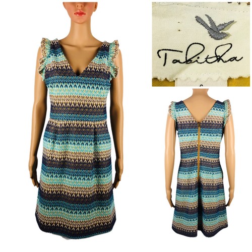 Anthropologie Tabitha Womens 6 Dress Teahouse Crochet Sleeveless Multicolor EUC