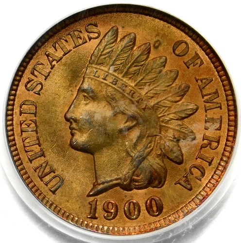 💥☄️🔥🔥❤️🤎PCGS MS65 RB 1900 INDIAN HEAD CENT