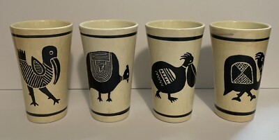La Gioconda Italian Pottery 6'' tall Partridge Mug Stein Italy Lot Of 4 Read Desc