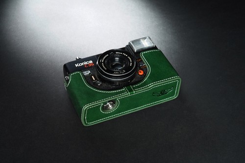 Genuine Real Leather Half Camera Case Bag Cover for Konica C35 EF Film Camera - Picture 23 of 35