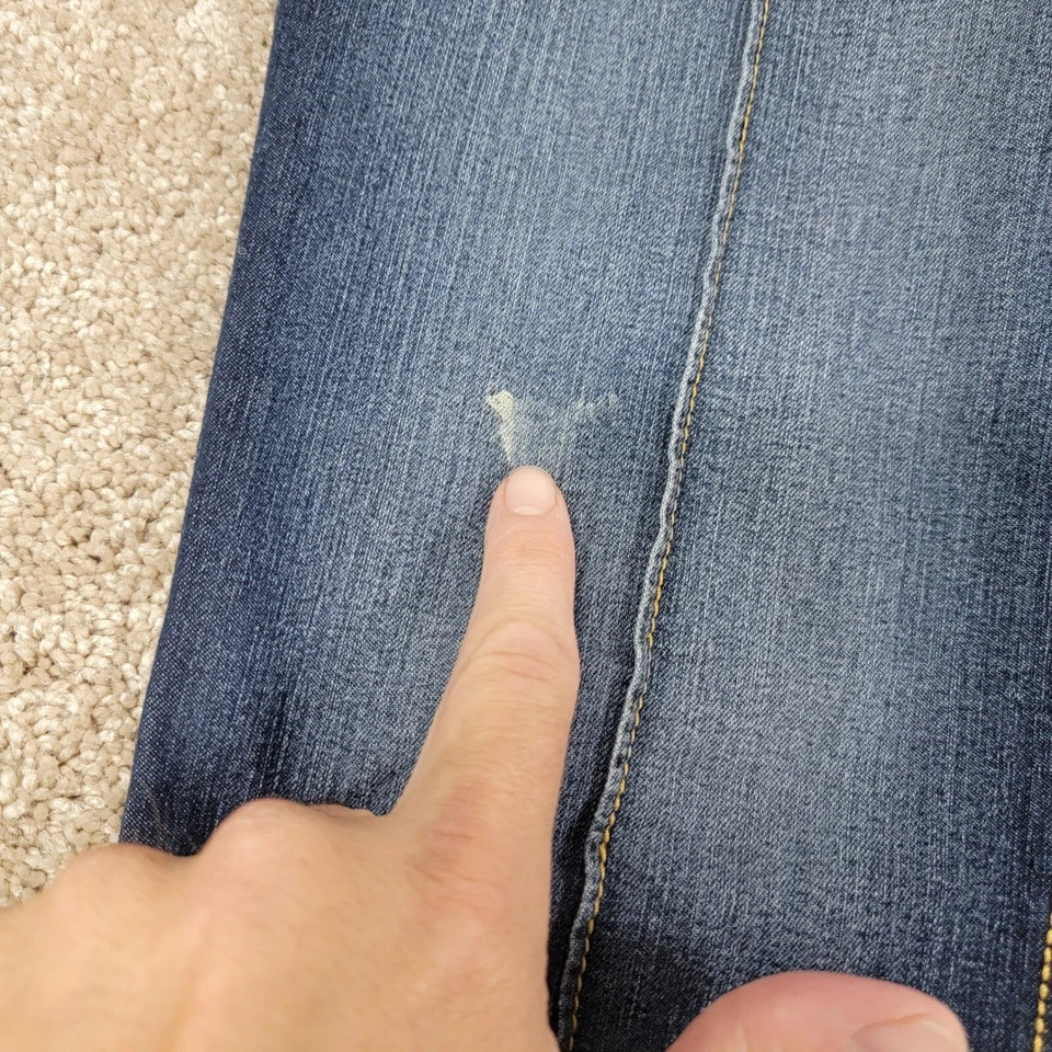 Pantalones de mezclilla Fabulosity lavado oscuro corte boot tiro bajo para mujer talla 9 leer Foto 2 de 4