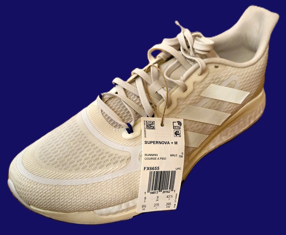 Adidas men's Supernova Plus Running Shoe Size -- Cloud White